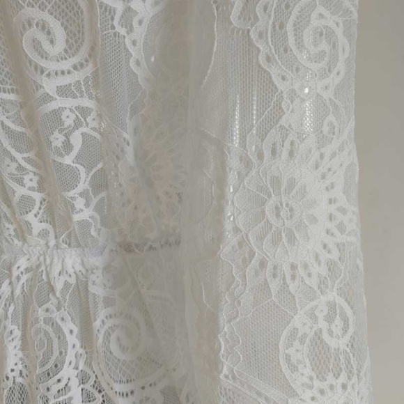 Bohemian White Lace Beach Cover up Bell Sleeve - Picture 10 of 13